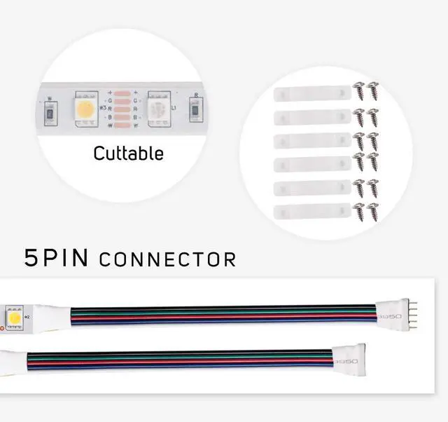 Alt view image 5 of 7 - KEHIPI 5050 RGBW RGB+Warm White(2700K-3000K) 150RGB+150White LED Tape Light 5m 16.4ft 60LED/m Multi-Colored IP67 12mm Width FPCB DC12V for Bedroom Home Decoration(No Adapter or Controller)
