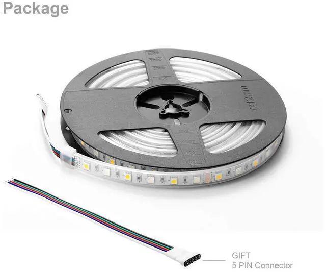 Alt view image 7 of 7 - KEHIPI 5050 RGBW RGB+Warm White(2700K-3000K) 150RGB+150White LED Tape Light 5m 16.4ft 60LED/m Multi-Colored IP67 12mm Width FPCB DC12V for Bedroom Home Decoration(No Adapter or Controller)