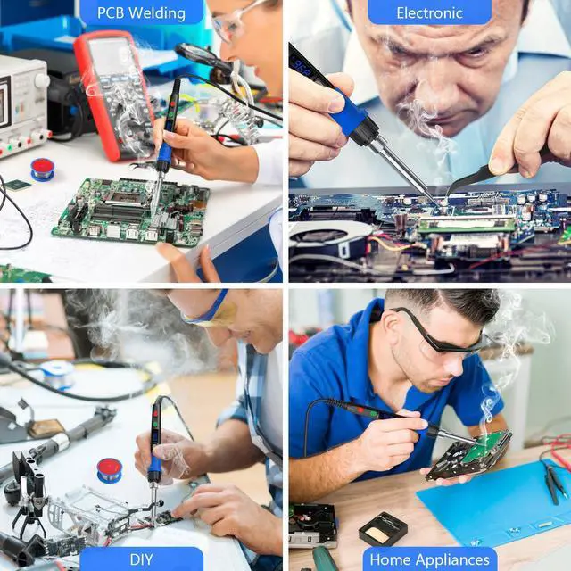 Alt view image 6 of 6 - KEHIPI Soldering Iron Kit, 90W LED Digital Soldering Gun kit with Ceramic Heater, 110V Adjustable Temperature Solder Welding Iron Kits, Auto-sleep, Thermostatic Design, Black