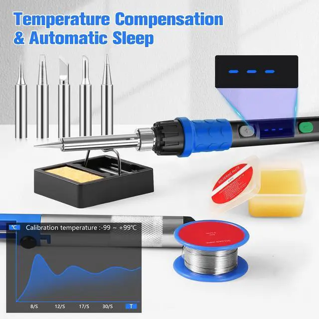 Alt view image 3 of 6 - KEHIPI Soldering Iron Kit, 90W LED Digital Soldering Gun kit with Ceramic Heater, 110V Adjustable Temperature Solder Welding Iron Kits, Auto-sleep, Thermostatic Design, Black