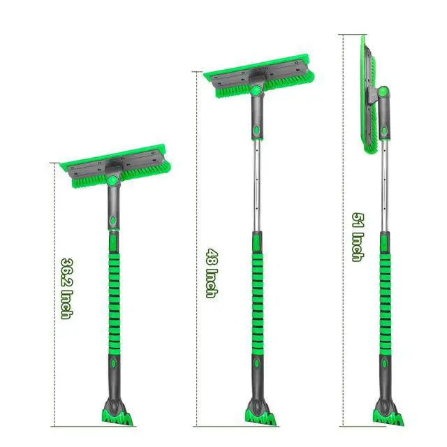 Alt view image 7 of 7 - KEHIPI 51 Inch Heavy Duty Snow Brush for Trucks, Stable Design Long Handle Extendable Snow Broom for SUV, Windshield Ice Scraper with Foam Grip for Car Automobile Vehicle Window - Green