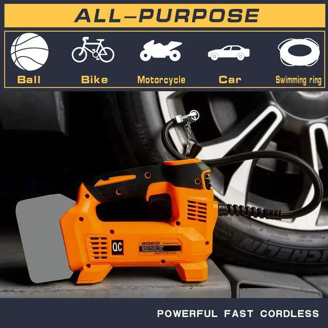 Alt view image 4 of 6 - KEHIPI Tire Inflator for DEWALT Battery Portable Air Compressor for Car, Bicycle, Ball, 20V Auto Tire Pump with Digital Pressure Gauge (Tool Only, NO Battery)