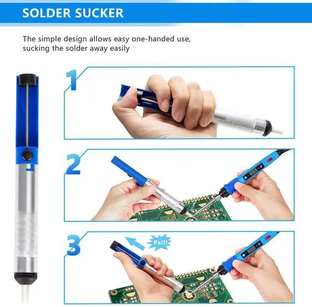 Alt view image 3 of 6 - KEHIPI Soldering Iron Kit, 80W 110V Upgraded Digital Electric Solder Irons, with LCD Display, 39-in-1 Adjustable Temperature Welding Tool for Metal, Jewelry Electrical Repairs, DIY