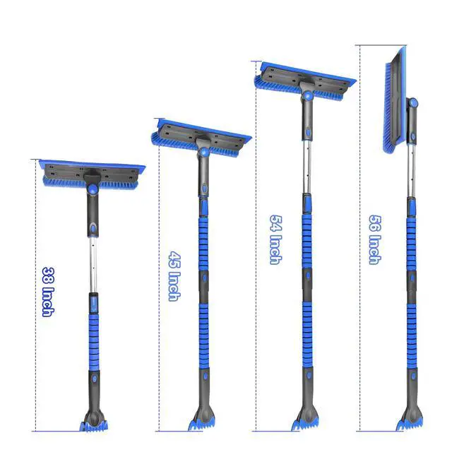 Alt view image 7 of 7 - KEHIPI  56 Inch Truck Snow Brush Scraper Long Handle, Heavy Duty Extendable Snow Broom for SUV, Windshield Ice Scraper with Foam Grip for Car Automobile Vehicle Window - Blue