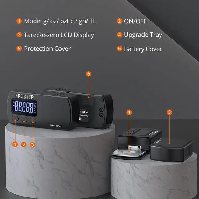 Alt view image 6 of 7 - KEHIPI Turntable Stylus Force Tracking Scale - Phono Turntable Cartridge Pressure Gauge 5g/0.01g Tone Arm Scale Record Stylus Alignment with LCD Backlight