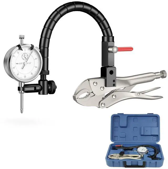 Main image of KEHIPI Premium Disc and Rotor/Ball Joint Gage, 1'' by 0.001'' Indicator and 360 Deg Flexible Stem Holder,Automobile Brake disc Flatness Measurement Tool