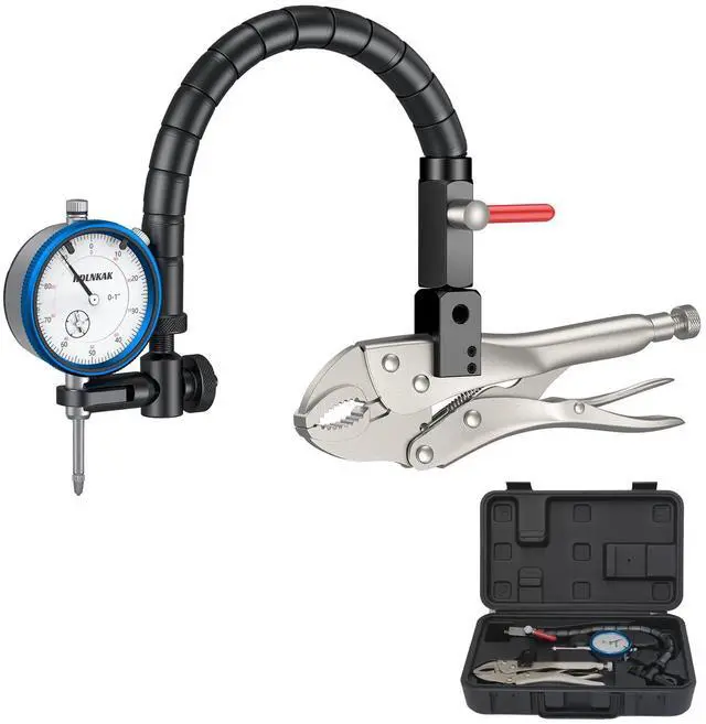 Main image of KEHIPI Disc and Rotor/Ball Joint Gage Set, 0-1'' Dial Indicator 0.001'' (Blue) and 360 Deg Flexible Stem Holder,Automobile Brake disc Flatness Measurement Tool