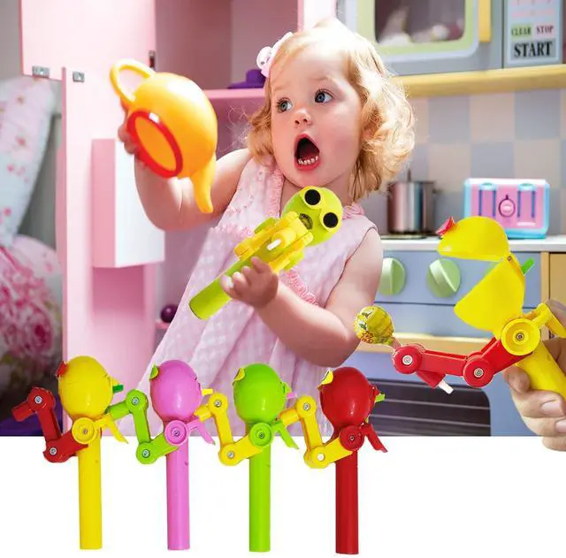 Alt view image 2 of 6 - KEHIPI 4 Pcs Robot Lollipop Holder for Kids, Halloween Lollipop Case, Creative Press-to-Store Toy & Fun Gift for Toddlers Over 3 Years Old