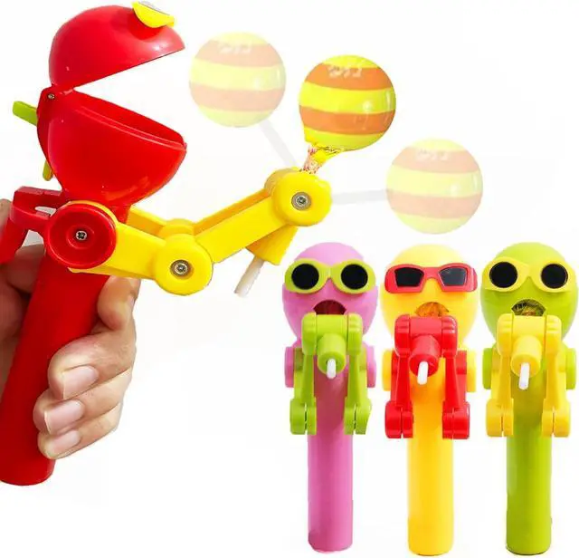 Main image of KEHIPI 4 Pcs Robot Lollipop Holder for Kids, Halloween Lollipop Case, Creative Press-to-Store Toy & Fun Gift for Toddlers Over 3 Years Old