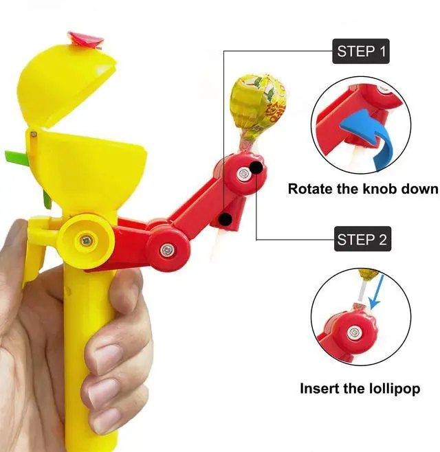 Alt view image 5 of 6 - KEHIPI 4 Pcs Robot Lollipop Holder for Kids, Halloween Lollipop Case, Creative Press-to-Store Toy & Fun Gift for Toddlers Over 3 Years Old