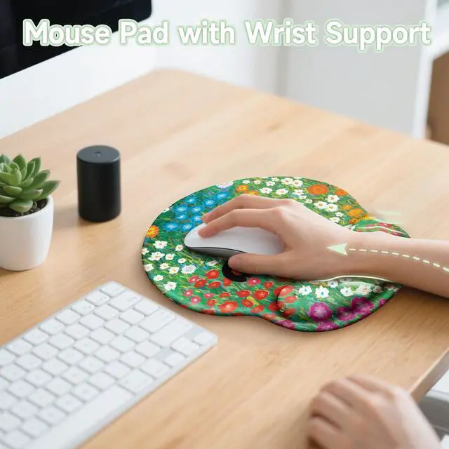 Alt view image 4 of 7 - KEHIPI Black Cat Mouse Pad, Ergonomic Mouse Pad with Wrist Rest, Gaming Mouse Pad Wrist Support with Non-Slip Pain Relief PU Base, Funny Mouse Pads for Desk Work, Cute Office Desk Accessories Decor