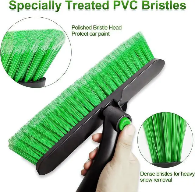 Alt view image 3 of 6 - KEHIPI 44 Inch Ice Scraper and Snow Brush for Car Windshield, Extendable Snow Removal Brush with Foam Grip for Truck SUV Vehicle Window - Green