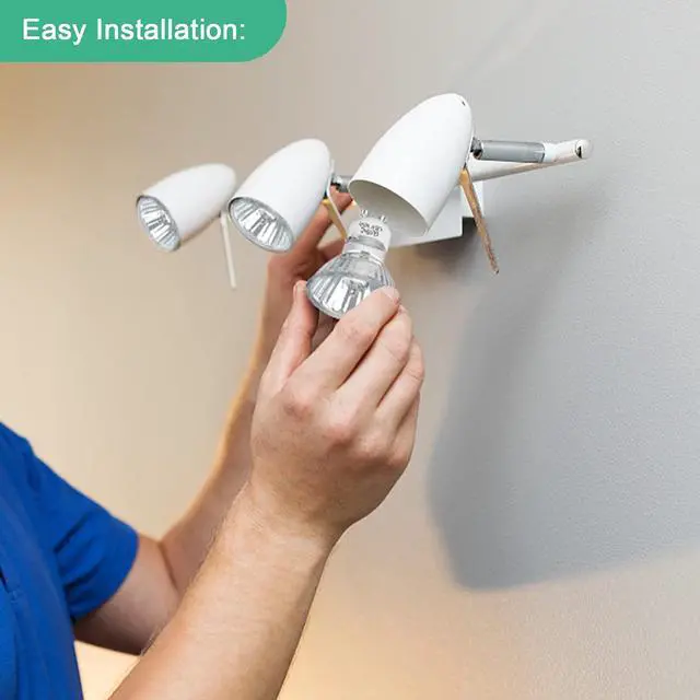 Alt view image 6 of 7 - KEHIPI GU10 Halogen 50W Bulbs, Dimmable MR16 GU10+C 120V 50W for Track, Recessed, Accent Light, Range Hood Light Bulbs, 2700K Warm White, Pack of 4