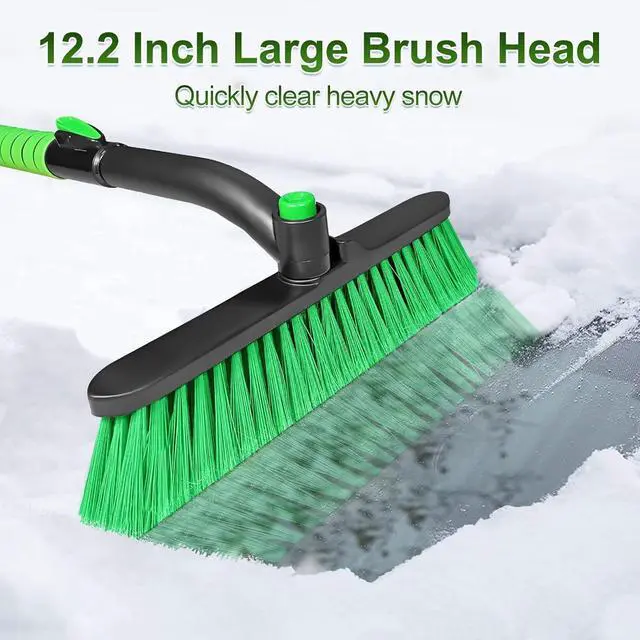 Alt view image 2 of 6 - KEHIPI 44 Inch Ice Scraper and Snow Brush for Car Windshield, Extendable Snow Removal Brush with Foam Grip for Truck SUV Vehicle Window - Green