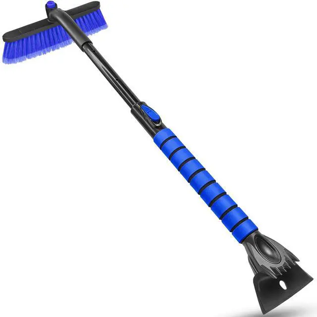 Main image of KEHIPI 35 Inch Ice Scraper and Snow Brush for Car Windshield, Extendable Snow Scraper Brush with Foam Grip for Truck SUV Vehicle Window - Blue