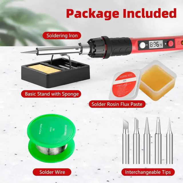 Alt view image 5 of 7 - KEHIPI Soldering Iron Kit, 80W 110V LCD Digital Solder Irons, Portable Welding Tools with Ceramic Heater, Accurate 356°F-896°F, for Metal, Jewelry Electrical Repairs, DIY