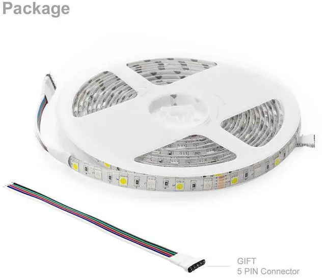 Alt view image 7 of 7 - KEHIPI 5050 RGBW RGB+Warm White(2700K-3000K) 150RGB+150White LED Tape Light 5m 16.4ft 60LED/m Multi-Colored IP65 10mm Width FPCB DC12V for Bedroom Home Decoration(No Adapter or Controller)