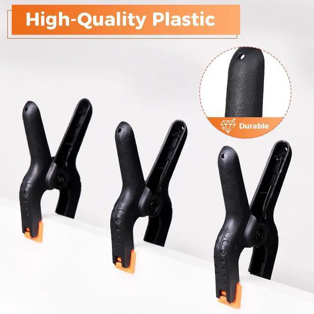 Alt view image 6 of 7 - KEHIPI Heavy Duty Spring Clamps, 3.7 Inch Small Heavy Duty Clip with 1.6 Inch Jaw Opening, Non-Slip Handle, Strong Grip Clips for Woodworking, Photography, Crafting, and DIY Projects (12 pack)