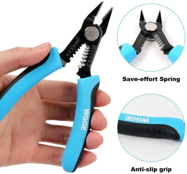 Alt view image 3 of 7 - KEHIPI Wire Cutters Precision Flush Pliers with Supplementary Stripping, Cutting Pliers, Handy and Slim Diagonal Cutters, Ultra Sharp Wire Cutter, 10-20AWG wire stripper (6 inch)