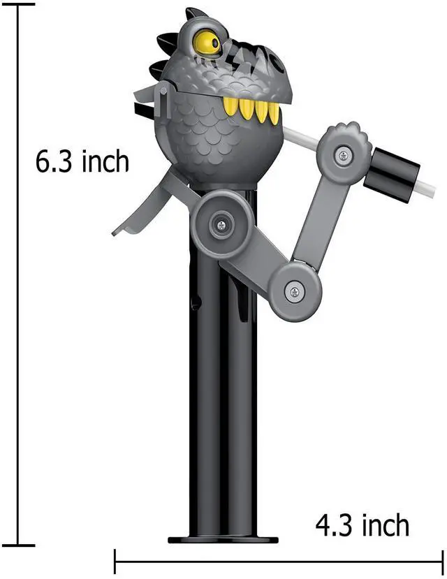 Alt view image 3 of 6 - KEHIPI 2 Pcs Dinosaur Lollipop Holder for Kids, Halloween Lollipop Case, Creative Press-to-Store Toy & Fun Gift for Toddlers Over 3 Years Old (Black & Grey)