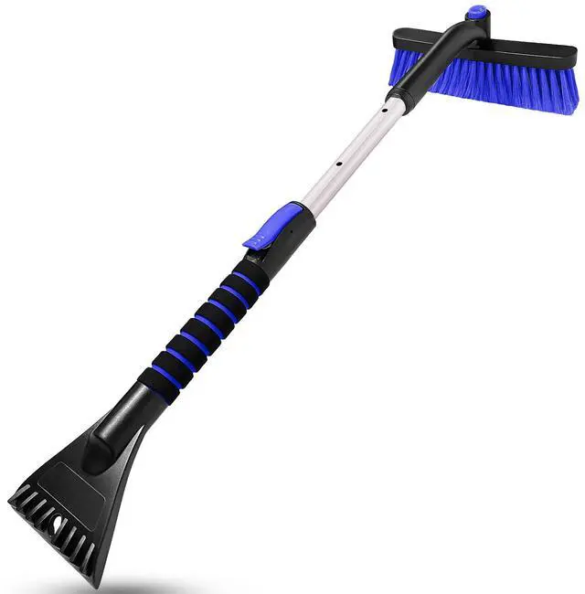 Main image of KEHIPI Ice Scraper with Snow Brush for Car Windshield, Upgraded Extendable Snow Brush with Foam Grip for Truck SUV Vehicle Window - Blue