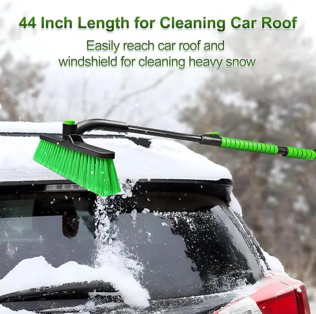 Alt view image 4 of 6 - KEHIPI 44 Inch Ice Scraper and Snow Brush for Car Windshield, Extendable Snow Removal Brush with Foam Grip for Truck SUV Vehicle Window - Green