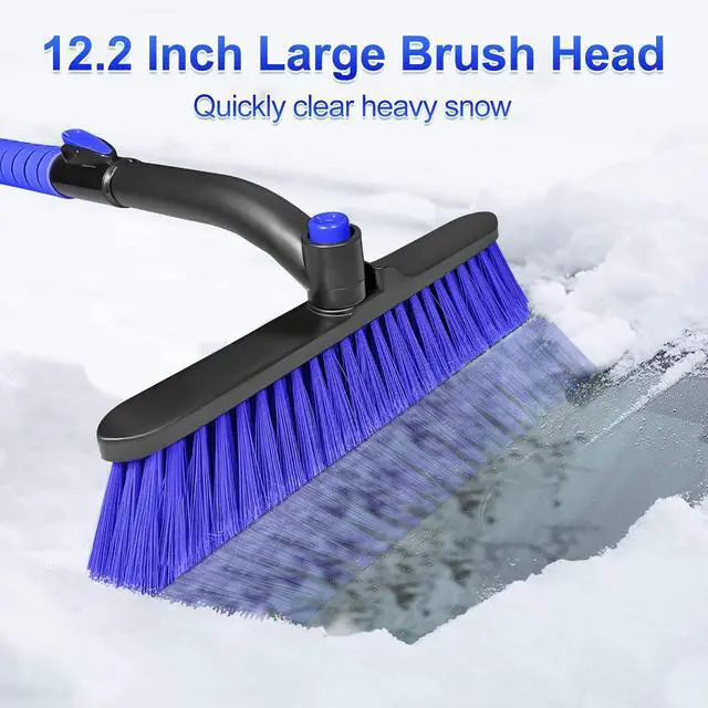 Alt view image 2 of 6 - KEHIPI 35 Inch Ice Scraper and Snow Brush for Car Windshield, Extendable Snow Scraper Brush with Foam Grip for Truck SUV Vehicle Window - Blue