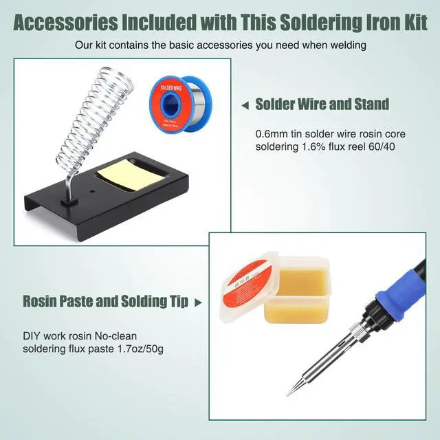 Alt view image 5 of 6 - KEHIPI Soldering Iron Kit, 80W 110V LCD Digital Welding Tools, 356-896(180-480), Portable Adjustable Temperature Solder Irons, for Metal, Jewelry, Electric Repairing, DIY