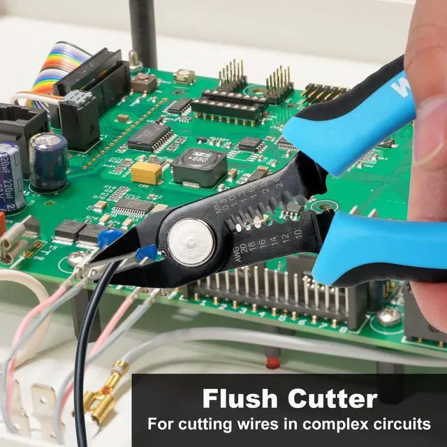 Alt view image 5 of 7 - KEHIPI Wire Cutters Precision Flush Pliers with Supplementary Stripping, Cutting Pliers, Handy and Slim Diagonal Cutters, Ultra Sharp Wire Cutter, 10-20AWG wire stripper (6 inch)