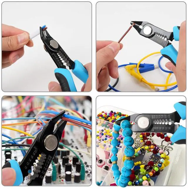 Alt view image 6 of 7 - KEHIPI Wire Cutters Precision Flush Pliers with Supplementary Stripping, Cutting Pliers, Handy and Slim Diagonal Cutters, Ultra Sharp Wire Cutter, 10-20AWG wire stripper (6 inch)