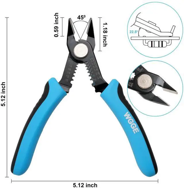 Alt view image 4 of 7 - KEHIPI Wire Cutters Precision Flush Pliers with Supplementary Stripping, Cutting Pliers, Handy and Slim Diagonal Cutters, Ultra Sharp Wire Cutter, 10-20AWG wire stripper (6 inch)