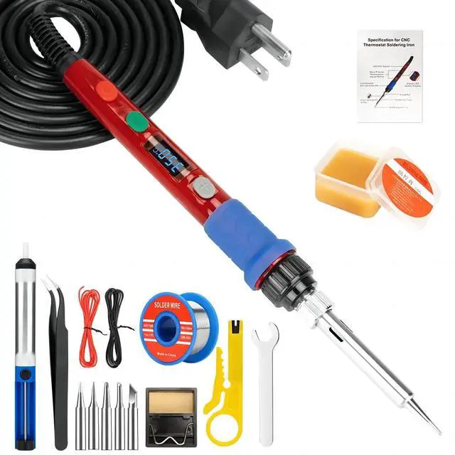 Main image of KEHIPI Soldering Iron Kit, 90W 110V LED Digital Soldering Iron with Ceramic Heater, Adjustable Temperature Soldering Welding Iron Kit, Auto-sleep, Thermostatic Design