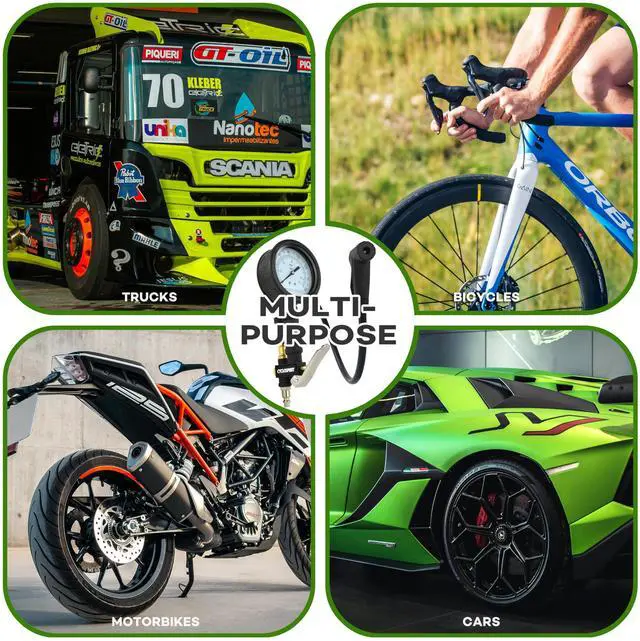 Alt view image 5 of 6 - KEHIPI Universal 3" Dial Inflator for Bicycles and Cars, Air Compressor Attachment