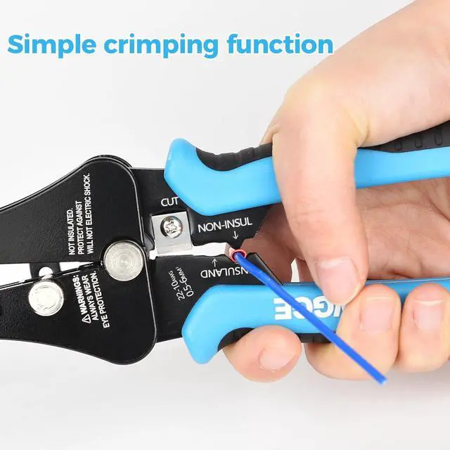 Alt view image 5 of 7 - KEHIPI Automatic Heavy Duty Wire Stripper/Wire Cutter, 3 IN 1 Adjustable Wire Stripper Tool for 8-18 AWG Solid and Stranded Electrical Wire | 10-22 AWG Wire Crimping Tool