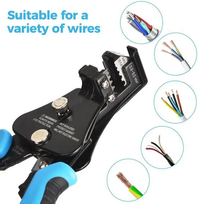 Alt view image 7 of 7 - KEHIPI Automatic Heavy Duty Wire Stripper/Wire Cutter, 3 IN 1 Adjustable Wire Stripper Tool for 8-18 AWG Solid and Stranded Electrical Wire | 10-22 AWG Wire Crimping Tool