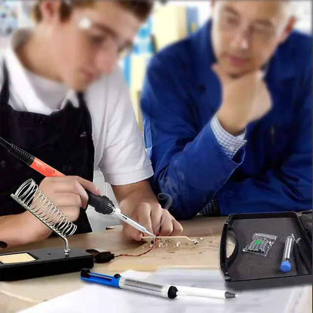 Alt view image 4 of 7 - KEHIPI Soldering Iron Kit, 60W Upgraded Soldering Kits Adjustable Temperature Welding Tool Solder Irons Pen with On/Off Switch Use for Electrical Repairs