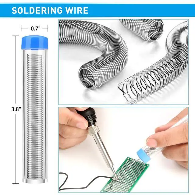 Alt view image 5 of 7 - KEHIPI Soldering Iron Kit, 60W Upgraded Soldering Kits Adjustable Temperature Welding Tool Solder Irons Pen with On/Off Switch Use for Electrical Repairs
