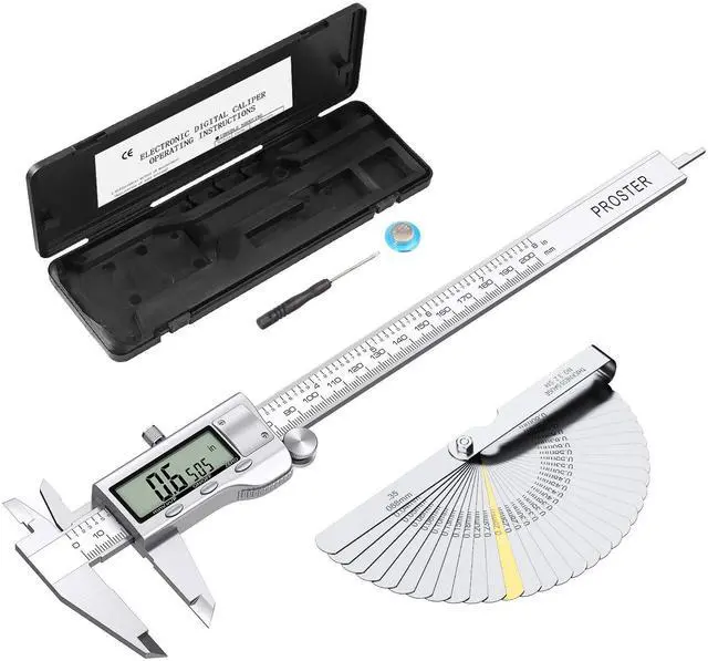 Alt view image 7 of 7 - KEHIPI Digital Vernier Caliper 8inch - Stainless Steel Calipers Electronic for Length Width Depth Inner Diameter Outer Diameter, with Feeler Gauge