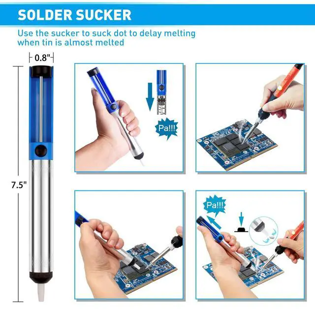 Alt view image 6 of 7 - KEHIPI Soldering Iron Kit, 60W Upgraded Soldering Kits Adjustable Temperature Welding Tool Solder Irons Pen with On/Off Switch Use for Electrical Repairs