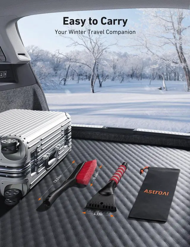 Alt view image 6 of 7 - KEHIPI 2 Pack 27" Snow Brush and Ice Scrapers for Car Windshield, Detachable Snow Scrapers with Ergonomic Foam Grip for Cars, Trucks, SUVs (Heavy Duty ABS, PVC Brush, Red)