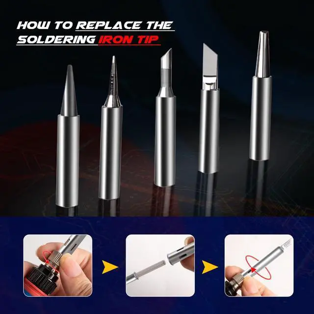 Alt view image 3 of 7 - KEHIPI Soldering Iron Kit, 60W 110V Soldering Welding Kit with Ceramic Heater, 10 in 1 Adjustable Temperature Welding Tools, Solder Irons Pen for Metal, Jewelry, Electric Repairing, DIY