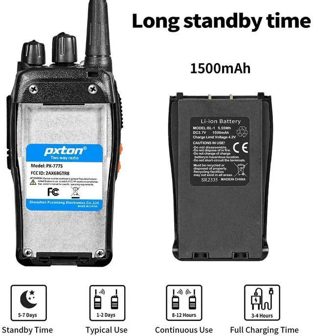 Alt view image 5 of 7 - KEHIPI 777S Rechargeable walkie talkies for Adults Long Range with Earpieces and Li-ion Battery,Two Way radios has VOX/TOT/Emergency Alarm/Battery Low Alert/Flashlight/Scan Function2 Pack