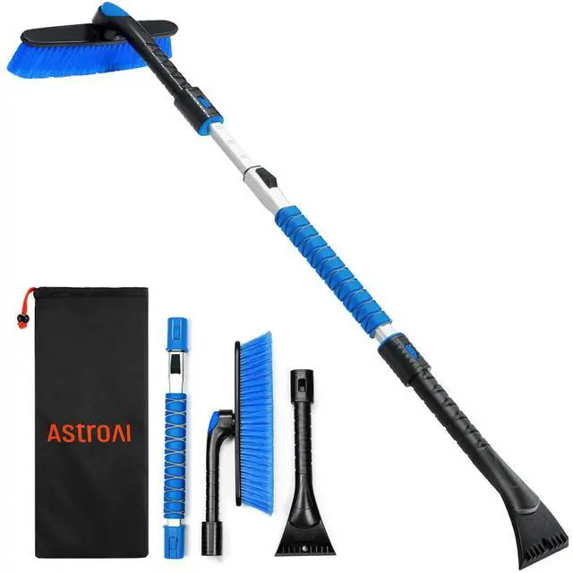 Main image of KEHIPI 47.2" Ice Scrapers for Car Windshield and Extendable Snow Scraper with Foam Grip and 360° Pivoting Brush Head for Christmas Car Auto Truck SUV(Blue)