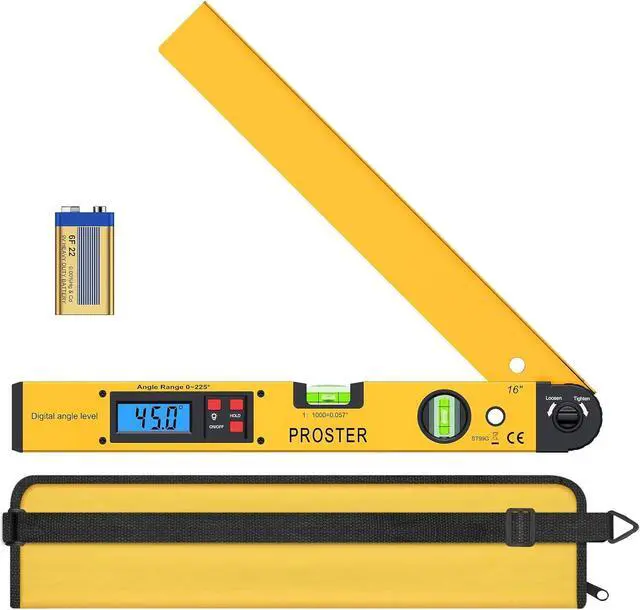 Main image of KEHIPI Digital Angle Finder Gauge - Aluminum Angle Finder 16 inch 400mm with LCD Vertical Horizontal Spirit Level and Magnetic Base for Woodworker