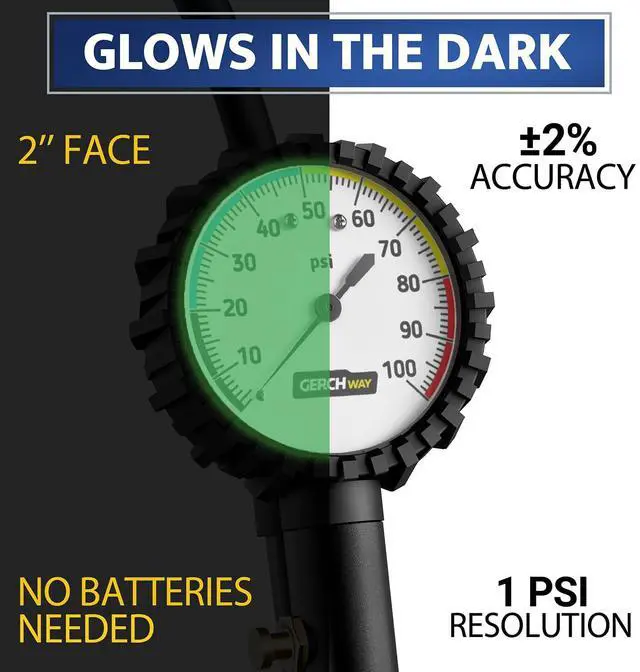 Alt view image 5 of 7 - KEHIPI Tire Inflator with Pressure Gauge and Longer Hose - Most Accurate, Heavy Duty Air Chuck with Gauge for Air Compressor Tire Inflator Attachment - 100PSI