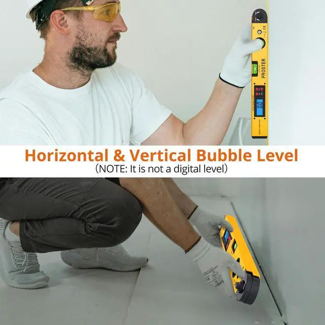 Alt view image 5 of 7 - KEHIPI Digital Angle Finder Gauge - Aluminum Angle Finder 16 inch 400mm with LCD Vertical Horizontal Spirit Level and Magnetic Base for Woodworker