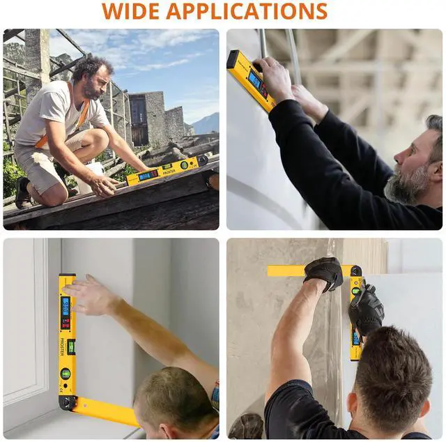 Alt view image 6 of 7 - KEHIPI Digital Angle Finder Gauge - Aluminum Angle Finder 16 inch 400mm with LCD Vertical Horizontal Spirit Level and Magnetic Base for Woodworker