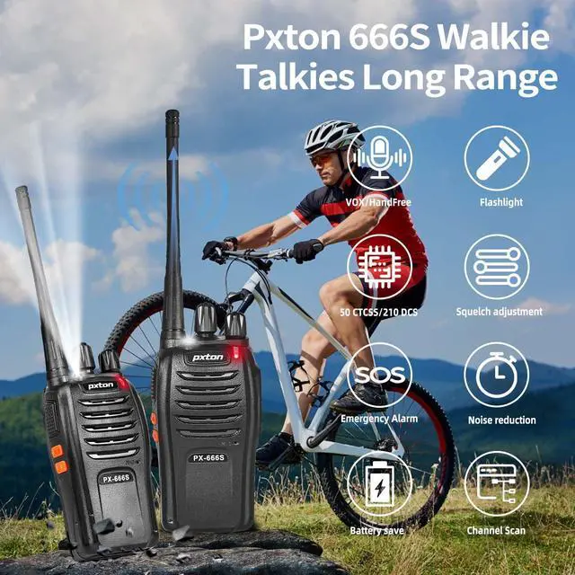 Alt view image 2 of 7 - KEHIPI 666S walkie talkies Long Range Rechargeable for Adults with Headphones and Li-ion Battery,2 Way radios has VOX/Noise Reduction/TOT/Flashlight/Monitoring/Scan Function4 Pack