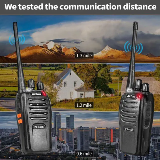 Alt view image 7 of 7 - KEHIPI 666S walkie talkies Long Range Rechargeable for Adults with Headphones and Li-ion Battery,2 Way radios has VOX/Noise Reduction/TOT/Flashlight/Monitoring/Scan Function4 Pack