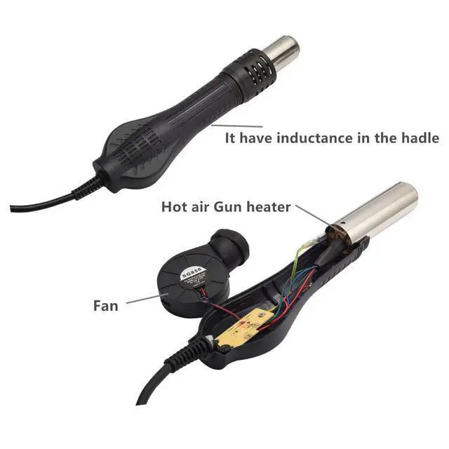 Alt view image 4 of 7 - KEHIPI 858D 110V Solder Station, Digital Display SMD Hot Air Rework Station Solder Iron Kit Heat Gun, Tweezers, Desoldering Pump